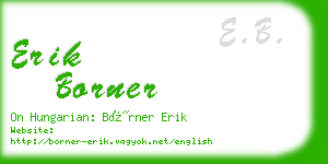 erik borner business card